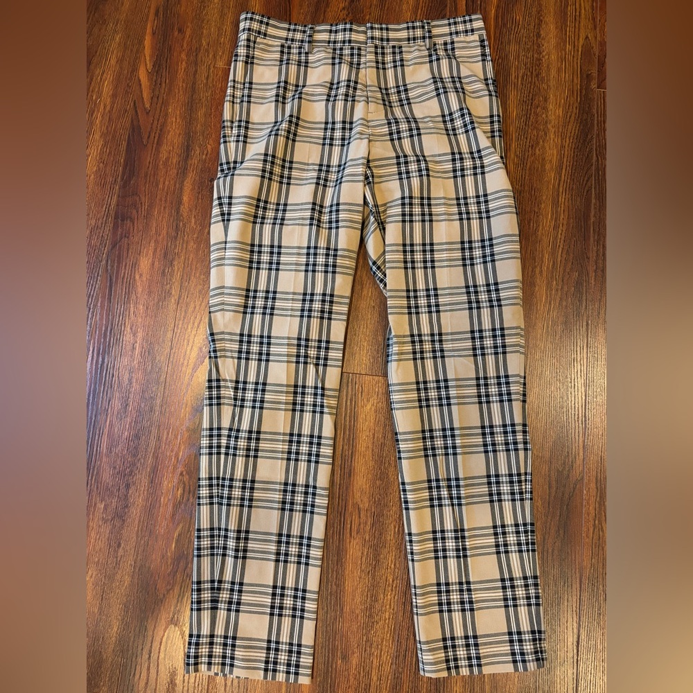 H&M tan/black Plaid Slim Fit Dress Pants. Men’s Size 30.